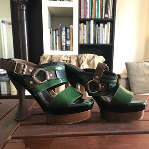 MARNI Chunky Buckle Detail Platform Heels